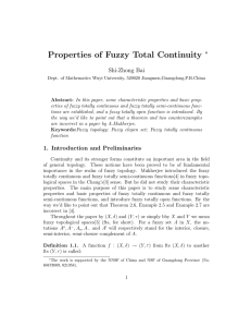 Properties of Fuzzy Total Continuity ∗
