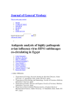 Journal of General Virology Antigenic analysis of highly pathogenic