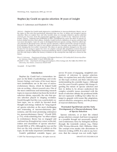 Stephen Jay Gould on species selection: 30 years of insight