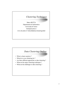Clustering Techniques Data Clustering Outline