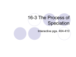 16-2 The Process of Speciation