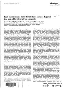 Fruit characters as a basis of fruit choice and seed dispersal in a