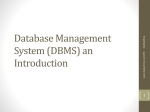 Database Management System (DBMS) an Introduction