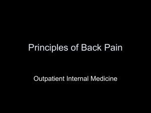 Principles of Back Pain - UNC School of Medicine