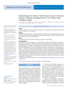 Brachytherapy for Patients With Prostate Cancer: American Society