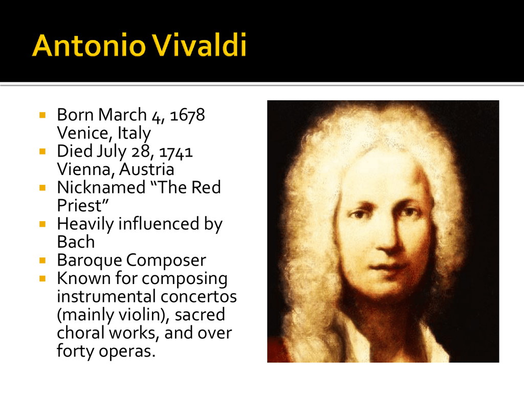 Composer Known As The Red Priest