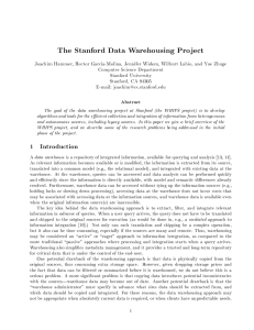 The Stanford Data Warehousing Project
