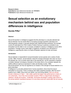 Sexual Selection IQ