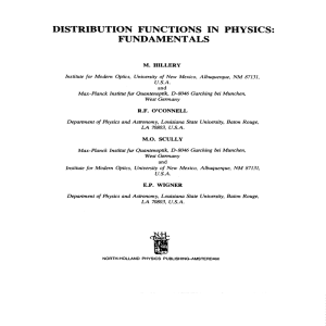 distribution functions in physics: fundamentals