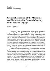Grammaticalization of the Masculine and Non