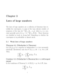 Slides Chapter 3. Laws of large numbers