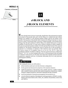d-Block and f-Block Elements