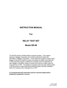 INSTRUCTION MANUAL For RELAY TEST SET Model