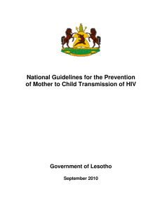 National Guidelines for the Prevention of Mother to Child
