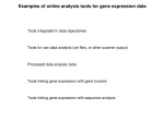 Examples of online analysis tools for gene expression data