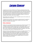 Stage I Laryngeal Cancer