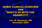 Mobic Clinical Overview and what`s up with the