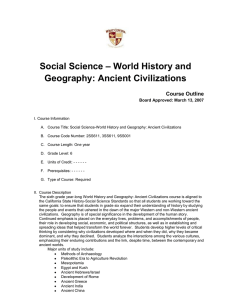 Social Science – World History and Geography: Ancient Civilizations