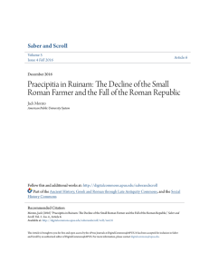 The Decline of the Small Roman Farmer and the Fall of the Roman
