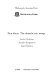 Functions: The domain and range Jackie Nicholas Jacquie