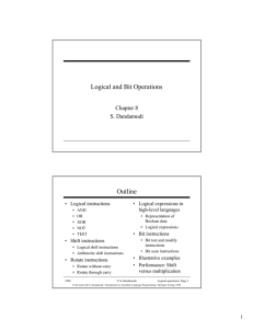Logical and Bit Operations Outline
