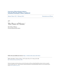 The Peace of Nicias - ScholarWorks@UMass Amherst