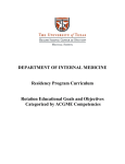 DEPARTMENT OF INTERNAL MEDICINE Residency Program