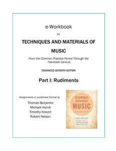 e-Workbook TECHNIQUES AND MATERIALS OF MUSIC Part I