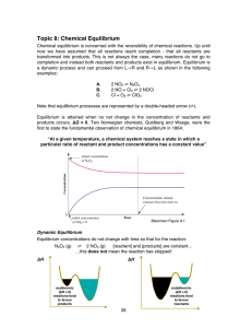 Topic 8: Chemical Equilibrium