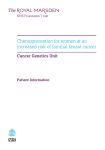 Chemoprevention for women at an increased risk of familial breast