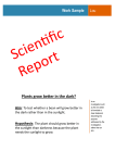 Student research project report