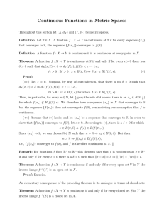 Continuous Functions in Metric Spaces