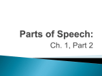Parts of Speech: