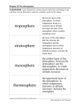 troposphere stratosphere mesosphere thermosphere