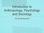 Introduction to Anthropology, Psychology and Sociology