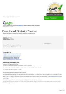 Prove the AA Similarity Theorem