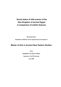 Social status of elite women of the New Kingdom of ancient Egypt: A