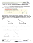 LESSON 15:THE AACRITERION FOR SIMILAR TRIANGLES