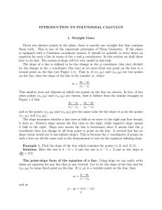 INTRODUCTION TO POLYNOMIAL CALCULUS 1. Straight Lines