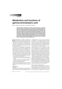 Metabolism and functions of gamma-aminobutyric acid