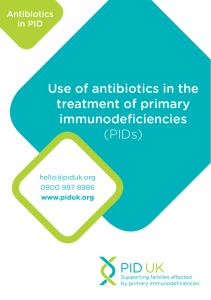 Use of antibiotics in the treatment of primary immunodeficiencies