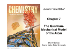 Chapter 7 The Quantum- Mechanical Model of the Atom