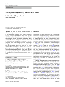 Microplastic ingestion by scleractinian corals