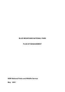 Blue Mountains National Park - plan of management