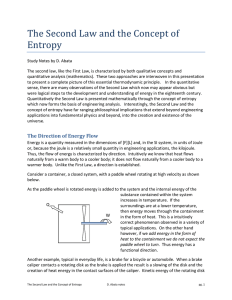 The Second Law and the Concept of Entropy