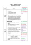 Year 7 Biological Science Program