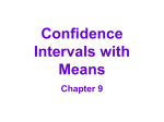 Confidence Intervals with Means