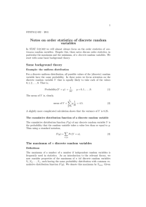 Notes on order statistics of discrete random variables