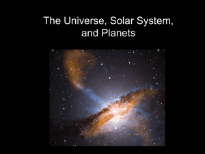 The Universe, Solar System, and Planets I