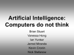 Artificial Intelligence: Computers do not think